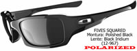 Oakley Fives Squared Polished Black-Black Iridium Polarized (12-967)